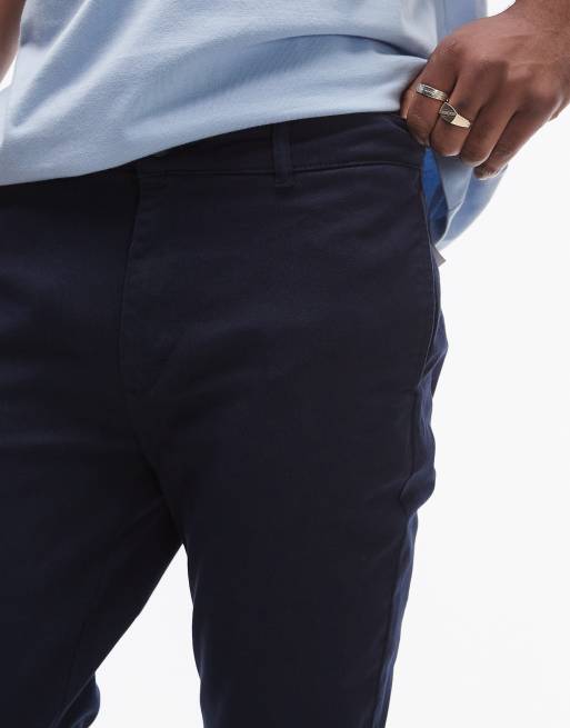 Topman – Granatowe obcisłe spodnie chinosy, 5 z 5