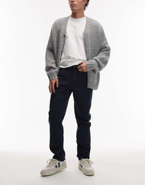 Topman – Granatowe spodnie chinosy o dopasowanym kroju - view 1