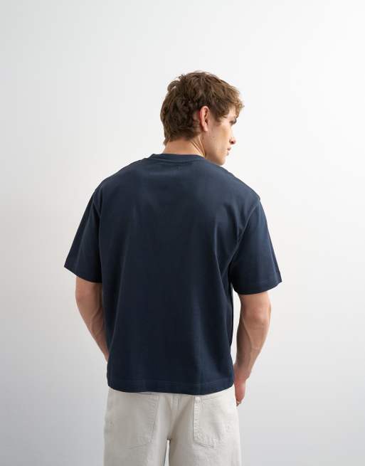 Topman – Granatowy krótki T-shirt o luźnym kroju, 3 z 5