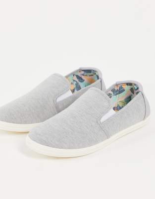 Topman grey jersey slip on sneakers - ASOS Price Checker