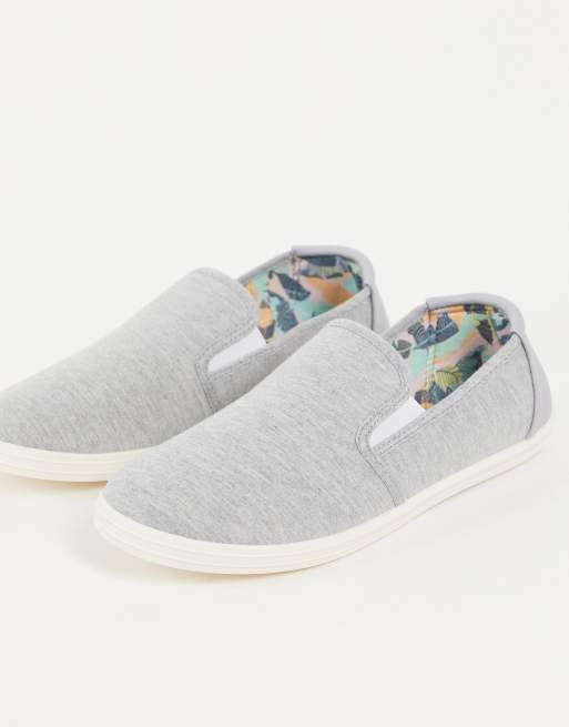 Topman grey jersey slip on sneakers