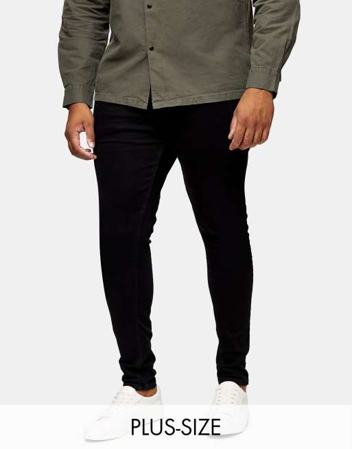 Topman - Grote skinny jeans van katoenmix met stretch in zwart - BLACK