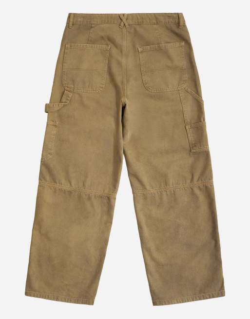 Topman - Gyldenbrune tømrerjeans uden stretch i poset pasform, 7 af 7