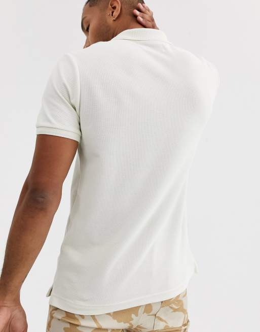 Topman half zip polo in ecru | ASOS