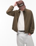 [Topman] Topman harrington jacket in khaki-Green M KHAKI