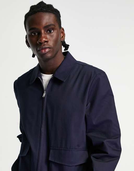 Asos design harrington outlet jacket in navy