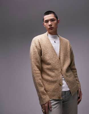 Topman – Havrefärgad kofta i bouclé