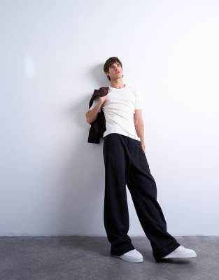 Topman Heavyweight Baggy Sweatpants In Black