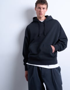Heavyweight oversized fit hoodie in black
