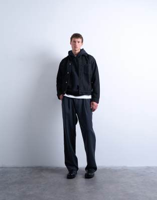 Topman Heavyweight Oversized Fit Hoodie In Blue