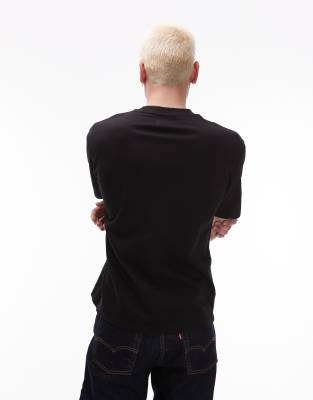 Topman Heavyweight Oversized Fit T-shirt With Letter Chenille Embroidery In Black