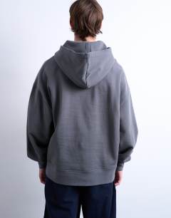 Model wearing Heavyweight oversized hoodie in charcoal