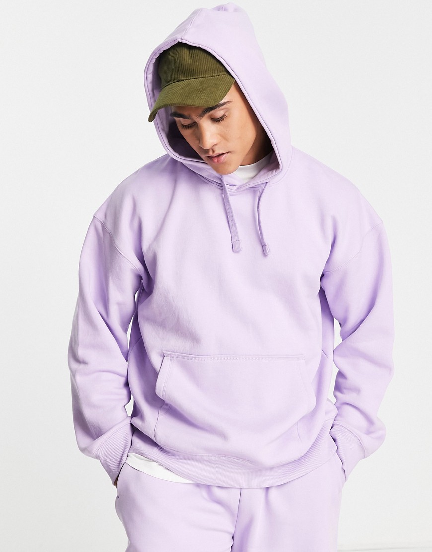 Topman heavyweight oversized hoodie in lilac-Purple