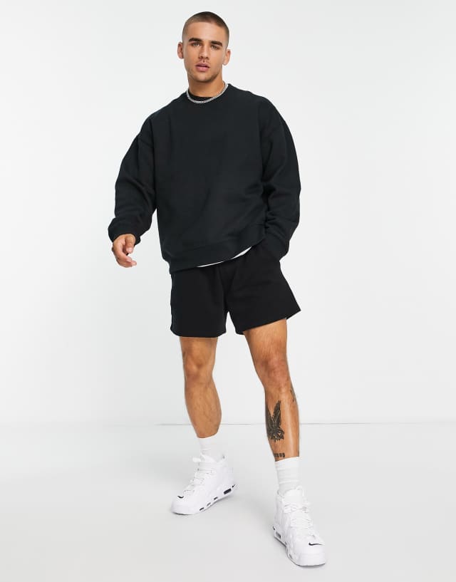 Topman heavyweight oversized sweatshirt in black