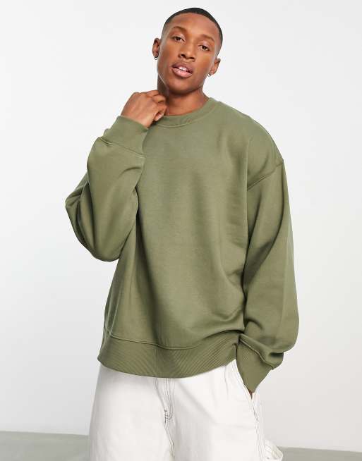 Khaki shop oversized sweatshirt