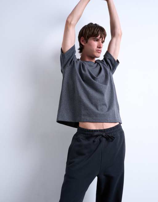Topman heavyweight straight leg jogger in black, 3 of 5