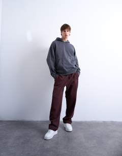 Heavyweight straight leg jogger in brown