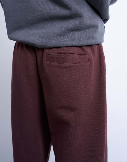 Topman heavyweight straight leg jogger in brown