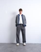 Topman heavyweight straight leg jogger in charcoal