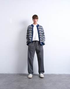 Heavyweight straight leg jogger in charcoal