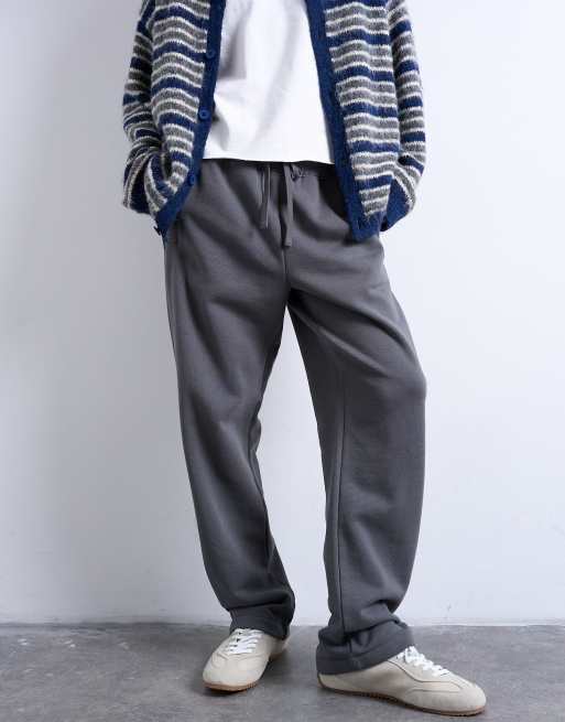 Topman heavyweight straight leg jogger in charcoal, 2 of 5