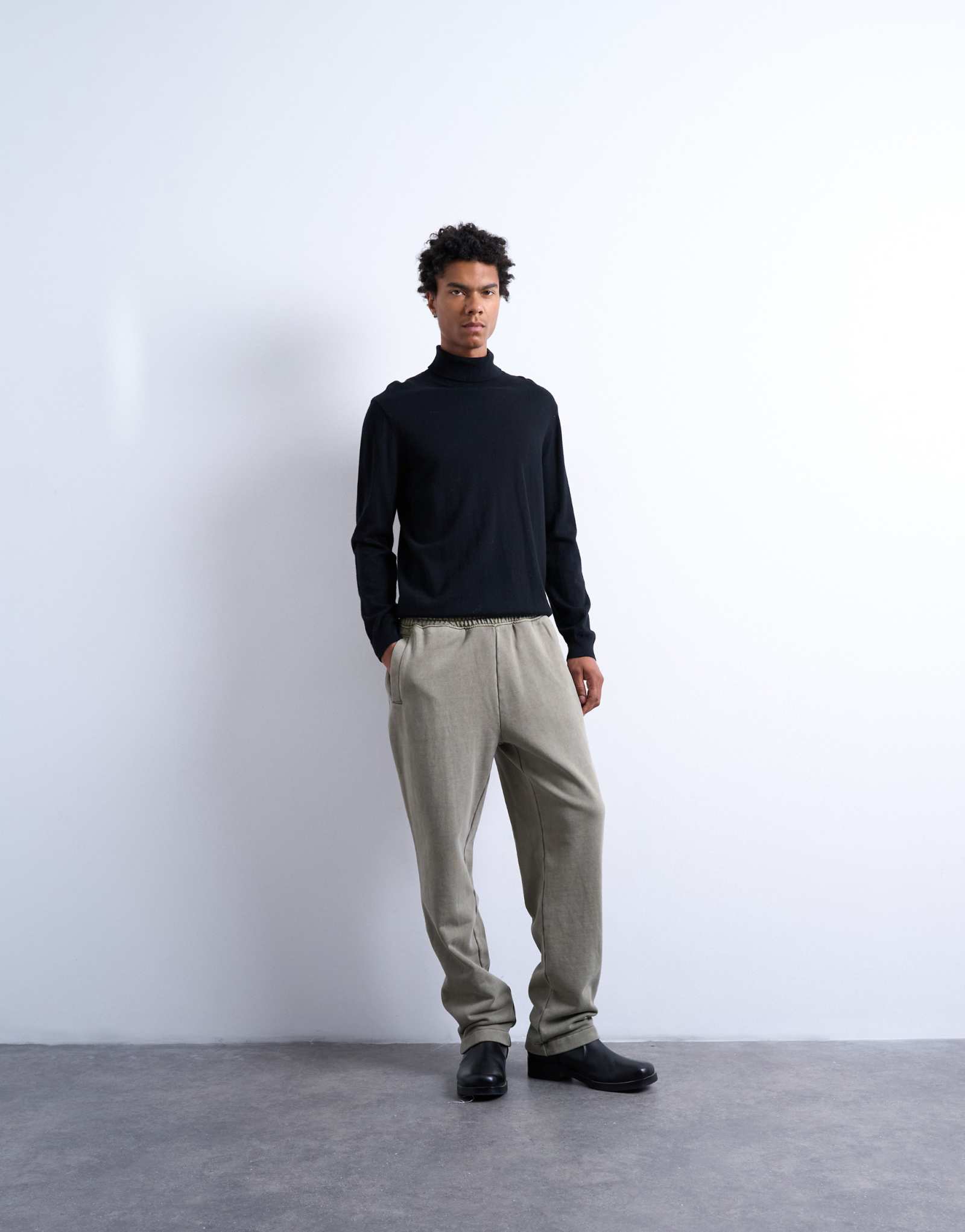 Спортивные брюки с прямыми штанинами Topman heavyweight цвета хаки