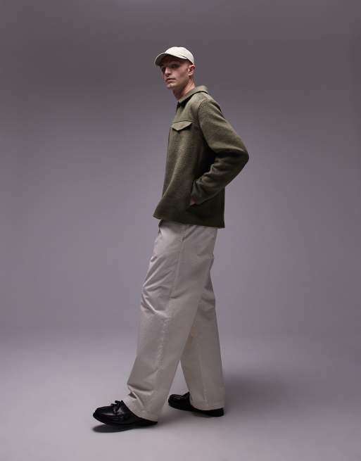 Topman – Hemdjacke in Woll-Optik