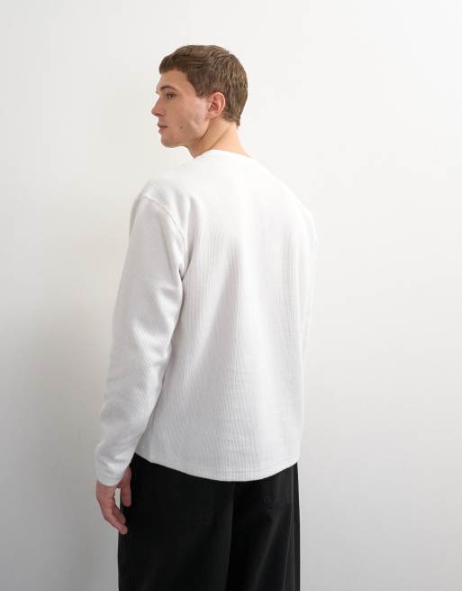 Topman henley côtelé coupe décontractée en écru, 5 de 5