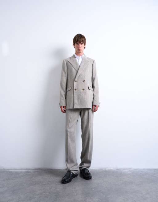 Topman herringbone suit set in stone