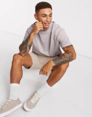 Topman high neck t-shirt in grey | ASOS