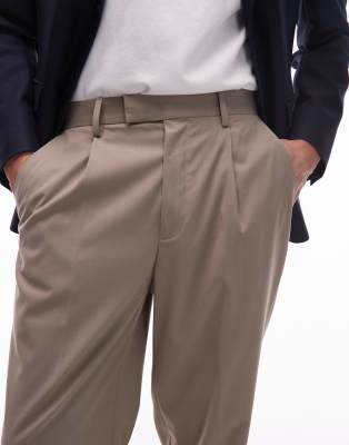 TOPMAN HIGHWAIST RELAXED SUIT PANTS 