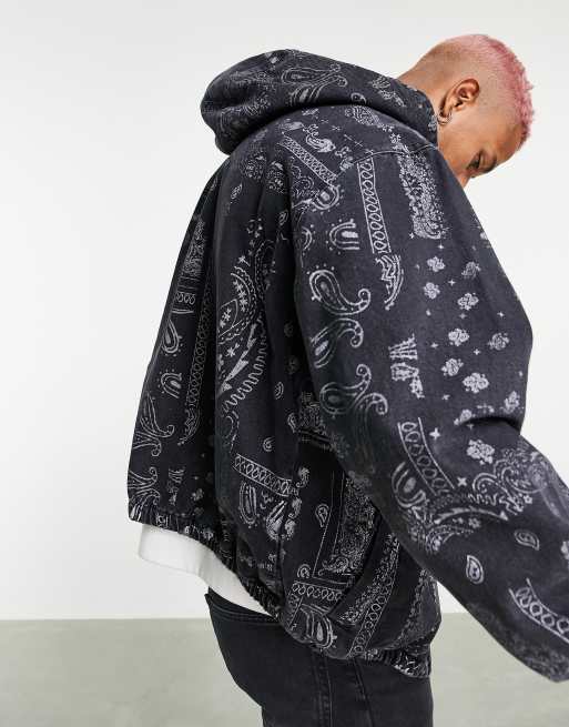 Paisley print hooded jacket sale