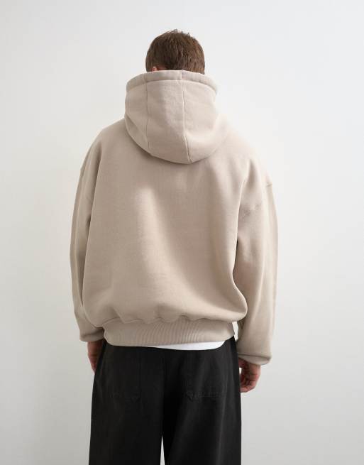 Topman hoodie coupe boxy effet usé couleur pierre délavée, 4 de 5
