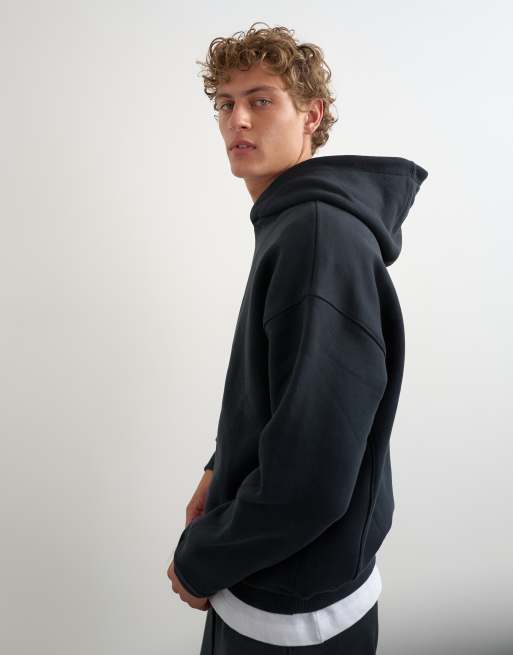 Topman hoodie i sort med afslappet pasform og kraftig kvalitet, 2 af 5