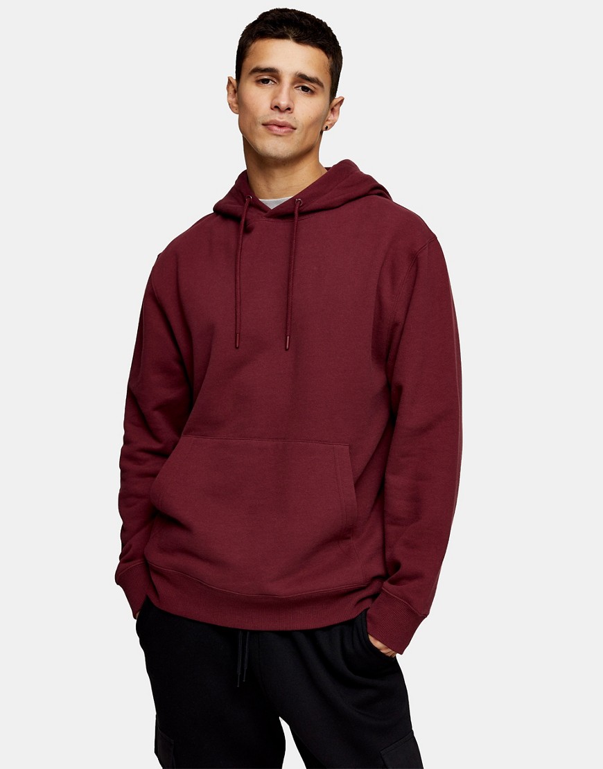 Topman hoodie in burgundy - part of a set-Brown