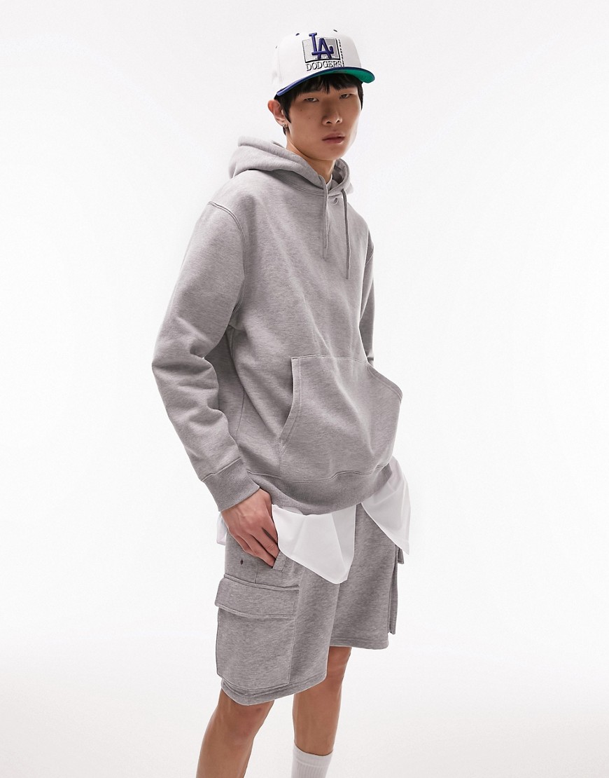 Topman hoodie in grey marl
