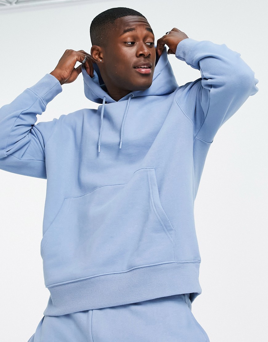 Topman hoodie in washed blue - part of a set-Blues