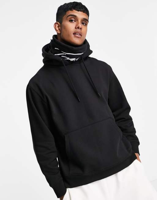 Topman - Hoodie met geborduurd signature-logo in zwart