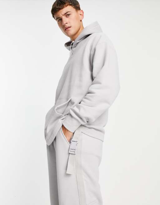 Topman hoodie with side web detailing in gray - part of a set