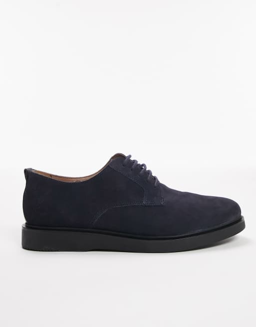 Topman hudson cillian suede derby shoes in navy