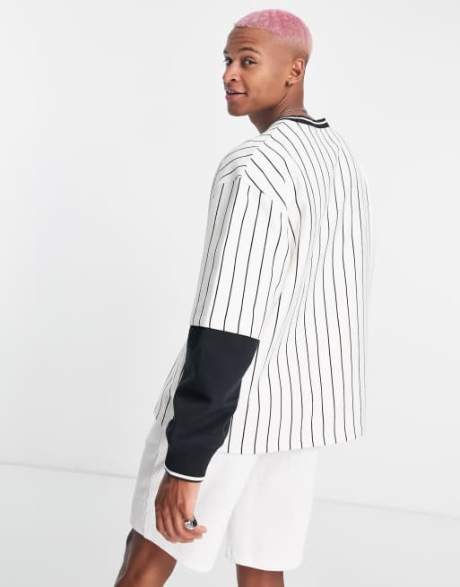 Topman - Hvid ekstremt oversized lagdelt sweatshirt med fitnessprint, 2 af 4