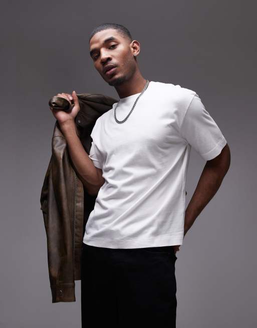 Topman - Hvid firkantet T-shirt
