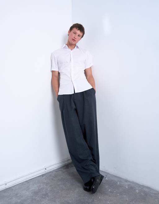 Topman - Hvid kortærmet og elegant skjorte i slim fit, 4 af 5