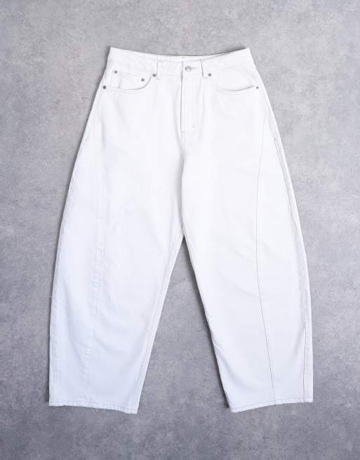 Topman - Hvide stive jeans med tøndeformede ben, 6 af 7