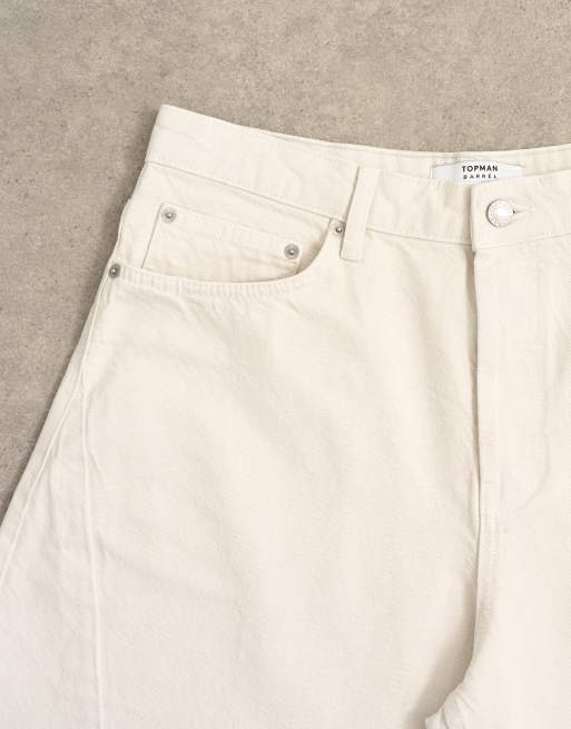 Topman - Hvide stive jeans med tøndeformede ben, 5 af 7
