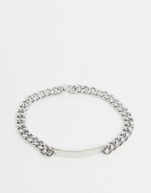 Topman ID chain bracelet in silver