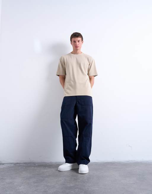 Topman interlock relaxed fit t-shirt in stone, 2 of 5