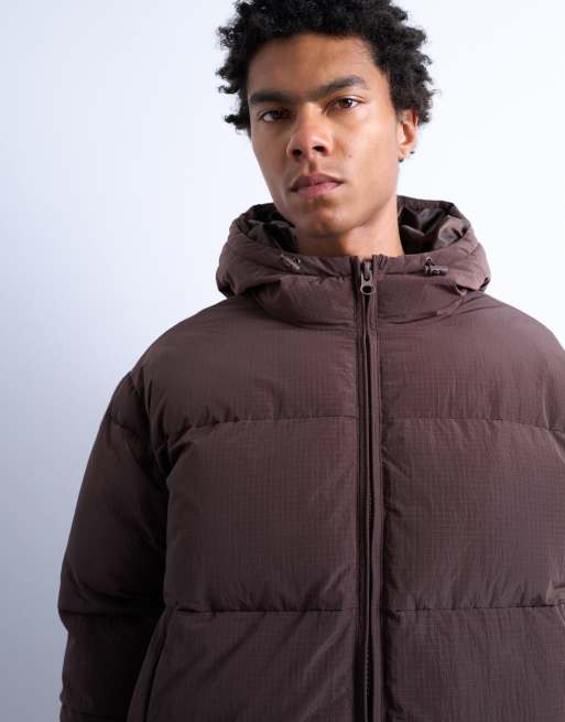 Topman – Jacke in Dunkelbraun mit strukturiertem Steppmuster, 4 von 5
