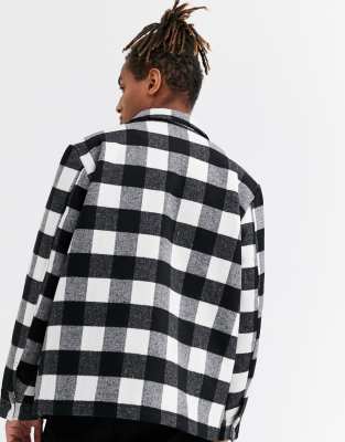 black white checked jacket