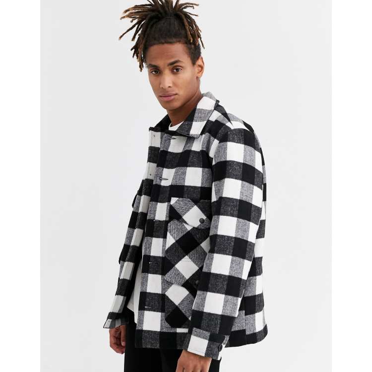 Black and white 2025 buffalo plaid jacket